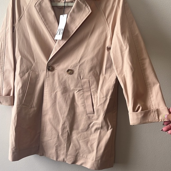 Zara Tan Trench Coat Kids Girls 13-14 years Classic Lightweight Design New - Picture 8 of 11